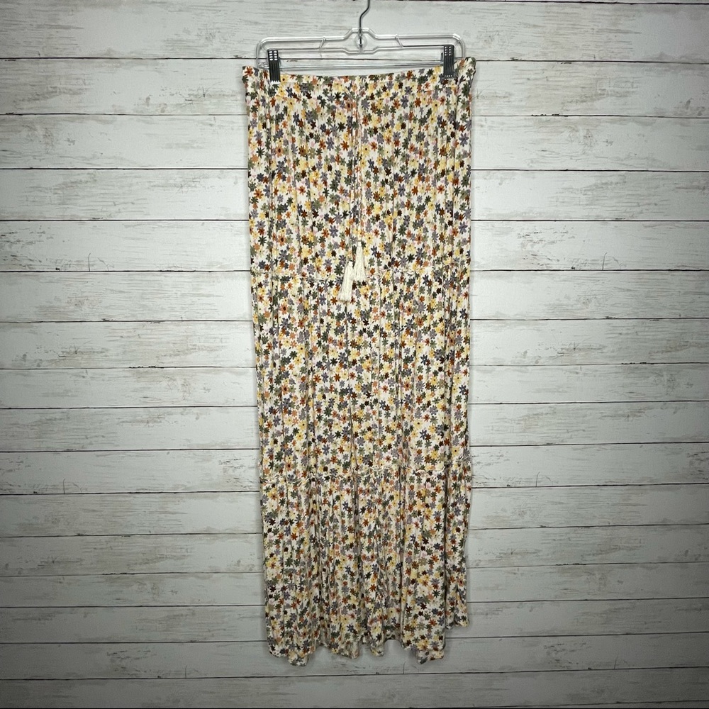 Mossimo Floral Tiered Maxi Skirt